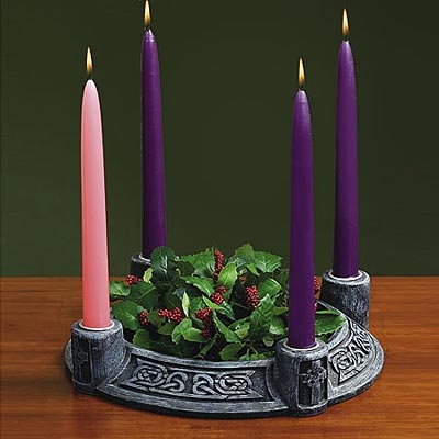 "Celtic" Advent Wreath -- Stone-look