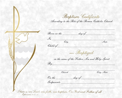Parchment Baptism Certificate (50 pk)