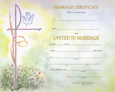 Watercolor Marriage Certificate (50 pk)
