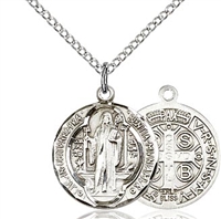 St. Benedict Sterling Silver on 18" Chain