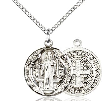 St. Benedict Sterling Silver on 18" Chain