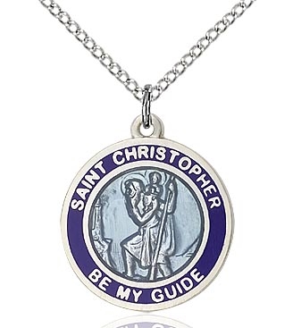 St Christopher Sterling Silver on 18" Chain