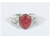 Sterling Silver Pink Enamel Miraculous Ring