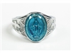 Sterling Silver Blue Enamel Miraculous Ring