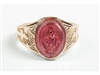 Gold 14KT Pink Enamel Miraculous Ring