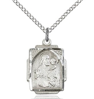 St. Joseph Sterling Silver on 24" Chain