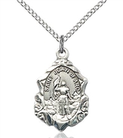 St. Joan of Arc Sterling Silver on 18" Chain