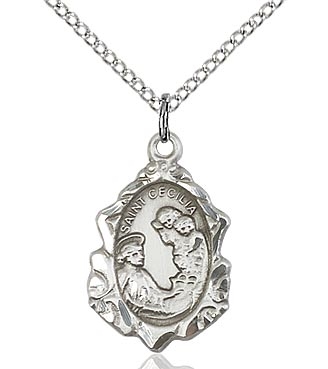 St. Ceclia Sterling Silver on 18" Chain