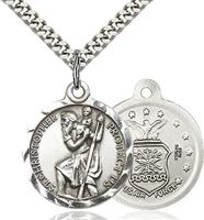 St Christopher Air Force Sterling Silver 24"