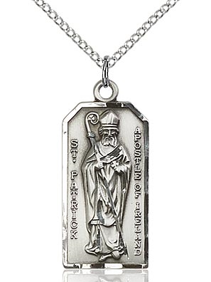 St Patrick Sterling Silver on 24" Chain