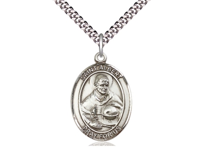 St. Albert The Great Sterling Silver Large Oval 24" Chain