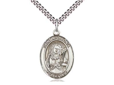 St. Apollonia Sterling Silver on 24" Chain