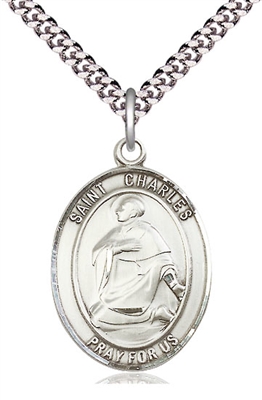 St Charles Borromeo Medal on 24" Chain