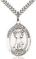 St. Francis of Assisi Sterling Silver on 24" Chain