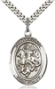 St. George Sterling Silver on 24" Chain