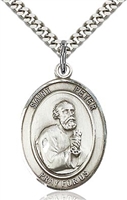 St Peter Sterling Silver on 24" Chain
