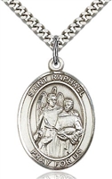 St Raphael the Archangel Sterling Silver on 24" Chain