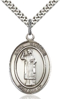 St. Stephen the Martyr Silver on 24" Chain