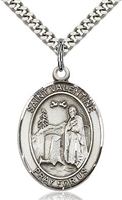 St Valentine Sterling Silver on 24" Chain