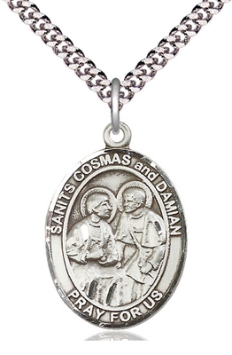 Sts Cosmas & Damian Medal on 24" Chain