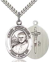 St. John Paul II Sterling Silver on 24" Chain