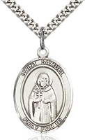 St. Samuel Sterling Silver on 24" Chain