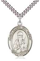 St Basil the Great  Silver Medal on 24" Chain