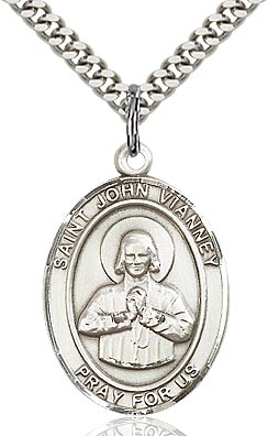 St. John Vianney Sterling Silver on 24" Chain