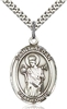 St. Aedan Sterling Silver on 24" Chain
