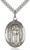 St Martin of Tours Sterling Silver on 24" Chain