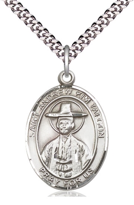 St Andrew Kim Taegon Sterling Silver on 24" Chain