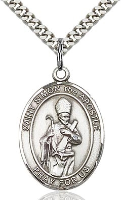 St. Samuel Sterling Silver on 24" Chain