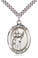 St. Aidan of Lindesfarne Sterling Silver on 24" Chain