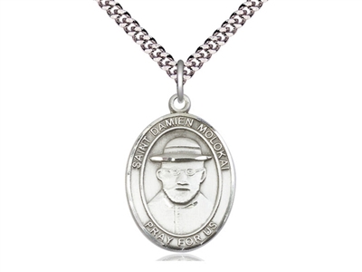 St. Damien of Molokai Large Oval 24" Chain