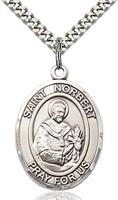 St Norbert Sterling Silver on 24" Chain
