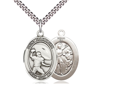 Football St. Sebastian Sterling Silver Medal