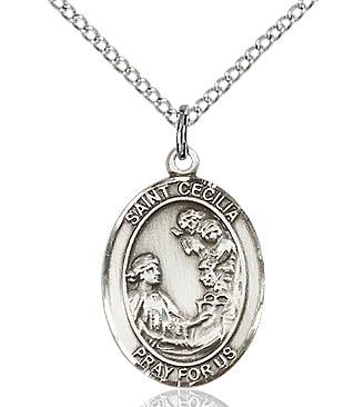 St. Ceclia Sterling Silver on 18" Chain