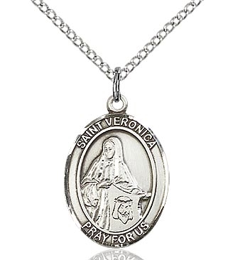 St Veronica Sterling Silver on 18" Chain