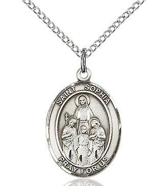 St. Scholastica Sterling Silver on 18" Chain