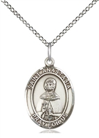 St Anastasia  Sterling Silver on 18" Chain
