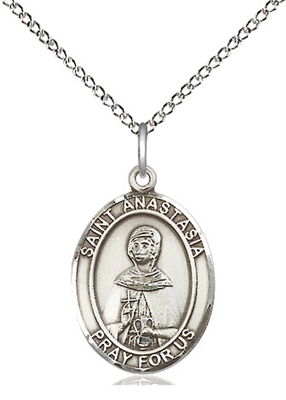 St Anastasia  Sterling Silver on 18" Chain