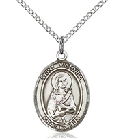 St Valentine Sterling Silver on 18" Chain