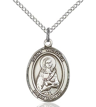 St Valentine Sterling Silver on 18" Chain