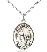 St. Susanna Sterling Silver on 18" Chain