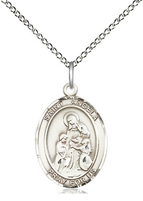 St Angela Merici Sterling Silver on 18" Chain