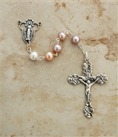 6mm Pearl sterling silver beaded rosary