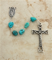 Sterling Silver Turquoise Nugget Rosary