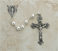 6mm sterling silver beaded rosary