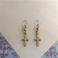 Gold Cross Earrings