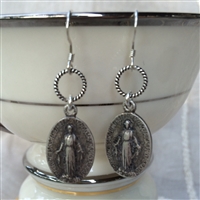 Miraculous Mary Silver Earrings